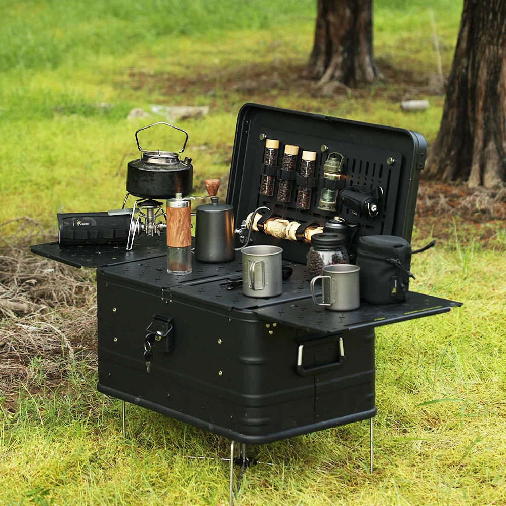 Deerest Multifunctional Outdoor Camping Box IGT Aluminium Case Lightweight Modular Combo Accessories for Picnic Motorcycle Trunk