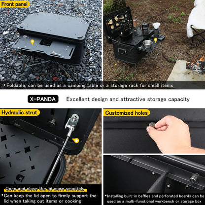 Deerest Multifunctional Outdoor Camping Box IGT Aluminium Case Lightweight Modular Combo Accessories for Picnic Motorcycle Trunk