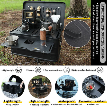 Deerest Multifunctional Outdoor Camping Box IGT Aluminium Case Lightweight Modular Combo Accessories for Picnic Motorcycle Trunk