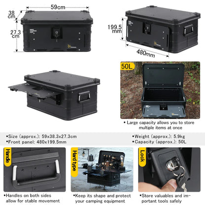 Deerest Multifunctional Outdoor Camping Box IGT Aluminium Case Lightweight Modular Combo Accessories for Picnic Motorcycle Trunk