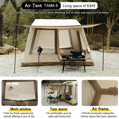 Soomloom Inflatable Tent TAM6.8 Easy Setup Large Air Tent Air Beam Cabin for Family Couples Camping Outdoor Events Travel