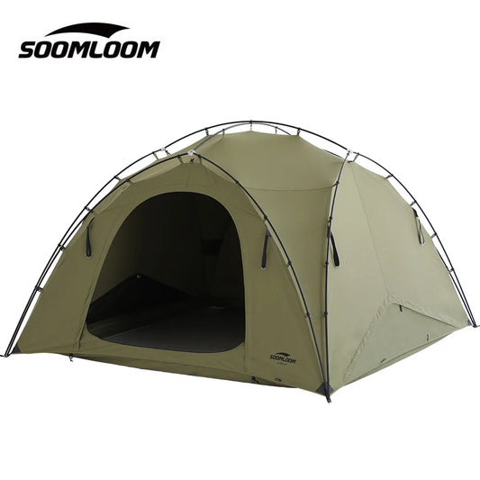 Soomloom Double Y-Shaped Pole Tent with VIKING Bonfire Chimney Hole T/C Material Fire Retardant Waterproof Outdoor Camping Tent
