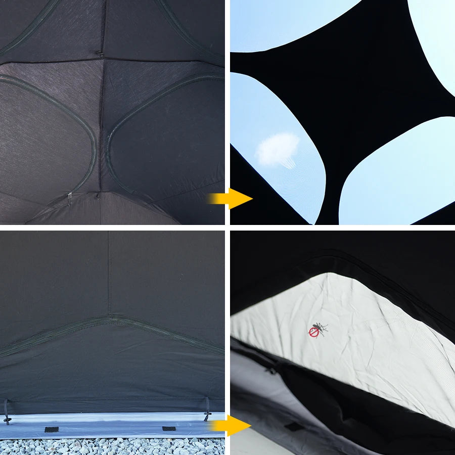 Soomloom T/C Fabric Camping Tent VIKING 3.0– Double Y-Shaped Pole 4-Season Tent, Spark-Resistant T/C Polycotton Sunshade Shelter