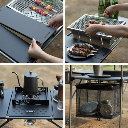 Soomloom Ultra-Light Expandable IGT Table - All-Direction Expandable Outdoor Table with Lantern Stand for Camping Picnics Hiking