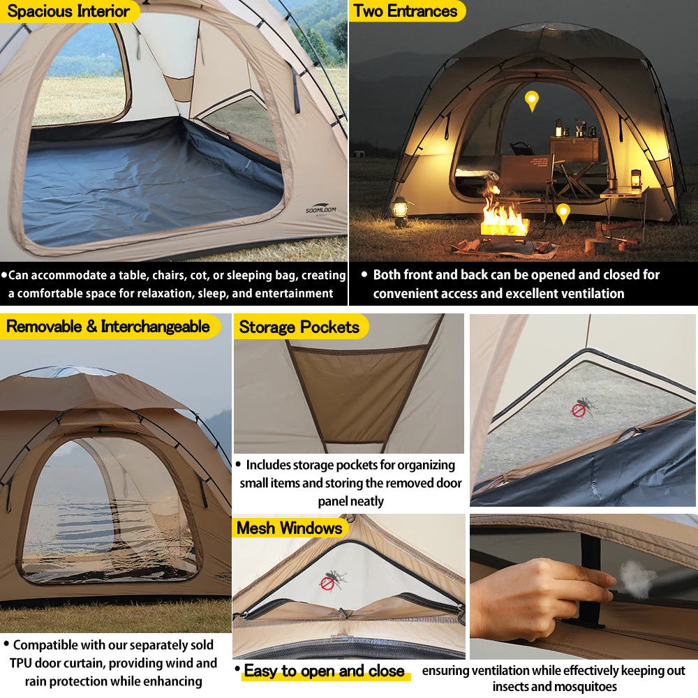 Soomloom Double Y-Shaped Pole Lightweight Tent VIKING UL 40D Nylon Skyview Dome Tent for Family & Couple Camping/Outdoor Shelter