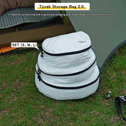 Soomloom Tyvek Storage Bag Set 2.0 – Lightweight Tear-Resistant Organizer Bags for Camping Gear, Travel & Everyday Storage S,M,L
