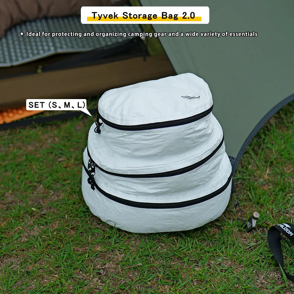 Soomloom Tyvek Storage Bag Set 2.0 – Lightweight Tear-Resistant Organizer Bags for Camping Gear, Travel & Everyday Storage S,M,L