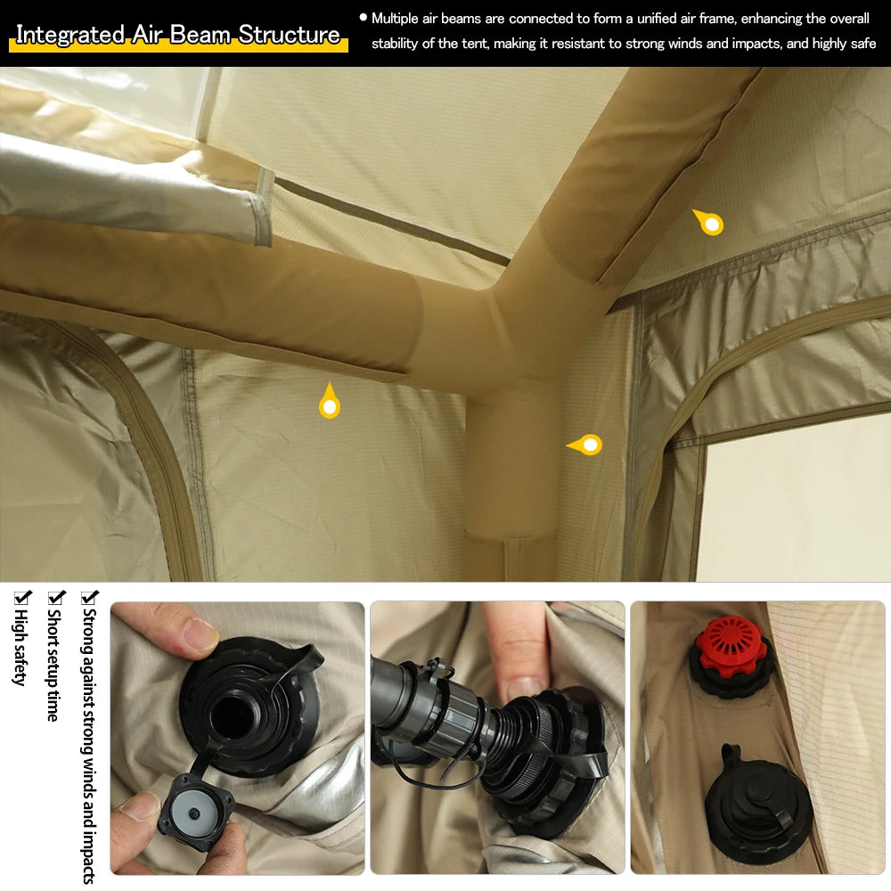 Soomloom Inflatable Tent TAM6.8 Easy Setup Large Air Tent Air Beam Cabin for Family Couples Camping Outdoor Events Travel
