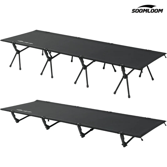Soomloom Camping Cot - 210X76/190X65cm Easy Setup Portable Folding Bed, Ultralight Aluminum Alloy Camping Bed for Outdoor Hiking