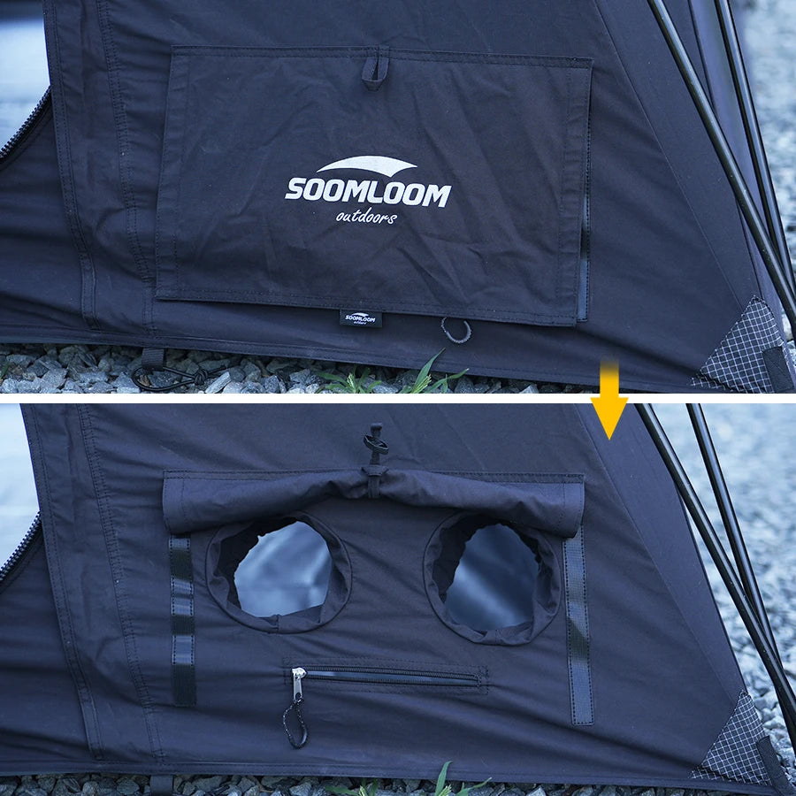 Soomloom T/C Fabric Camping Tent VIKING 3.0– Double Y-Shaped Pole 4-Season Tent, Spark-Resistant T/C Polycotton Sunshade Shelter
