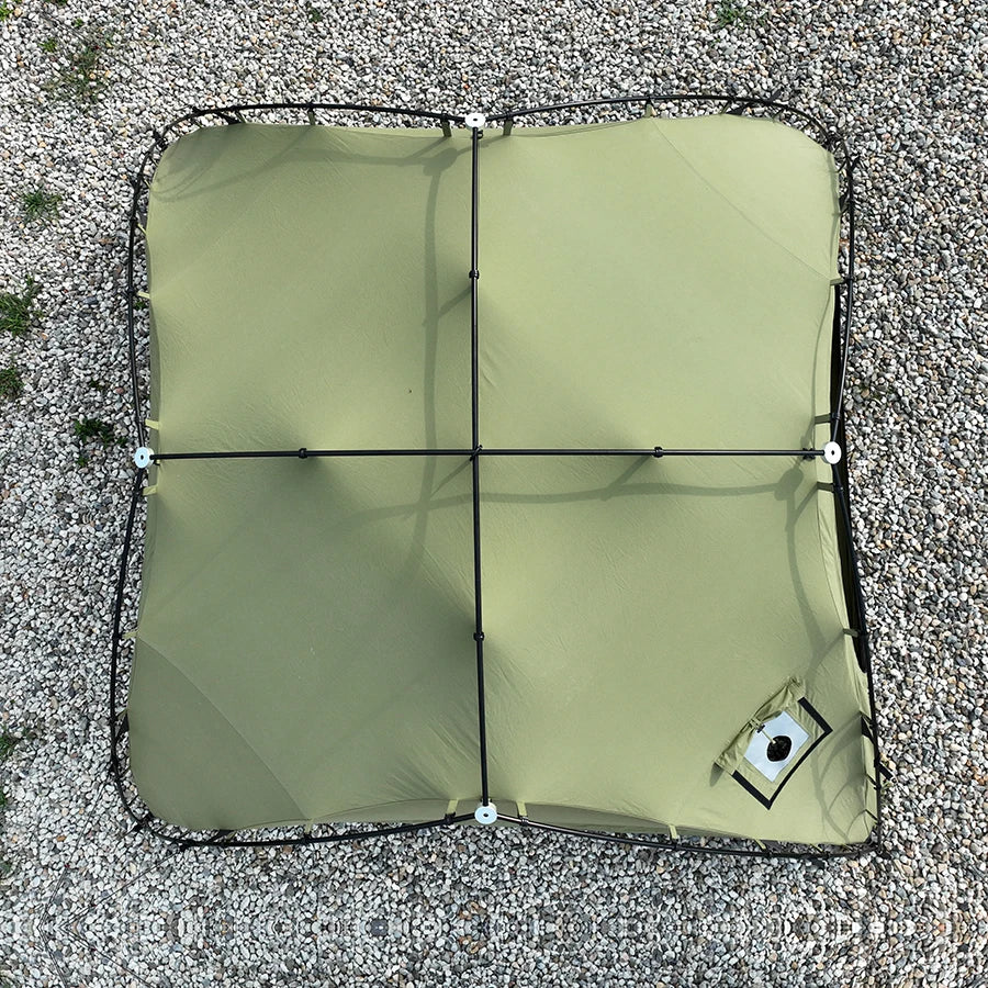 Soomloom Double Y-Shaped Pole Tent with VIKING Bonfire Chimney Hole T/C Material Fire Retardant Waterproof Outdoor Camping Tent