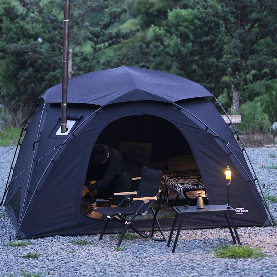 Soomloom T/C Fabric Camping Tent VIKING 3.0– Double Y-Shaped Pole 4-Season Tent, Spark-Resistant T/C Polycotton Sunshade Shelter