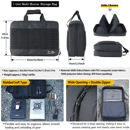 Soomloom 1-Unit Burner Storage Bag, Lightweight Durable Water-repellent 600D Oxford Fabric Outdoor Multi-Storage Bag for Burner