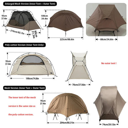 Soomloom Ultra-Light Cot Tent with Independent Inner Tent, Waterproof Breathable Mosquito-Proof Outdoor Camping Bed Tent Shelter