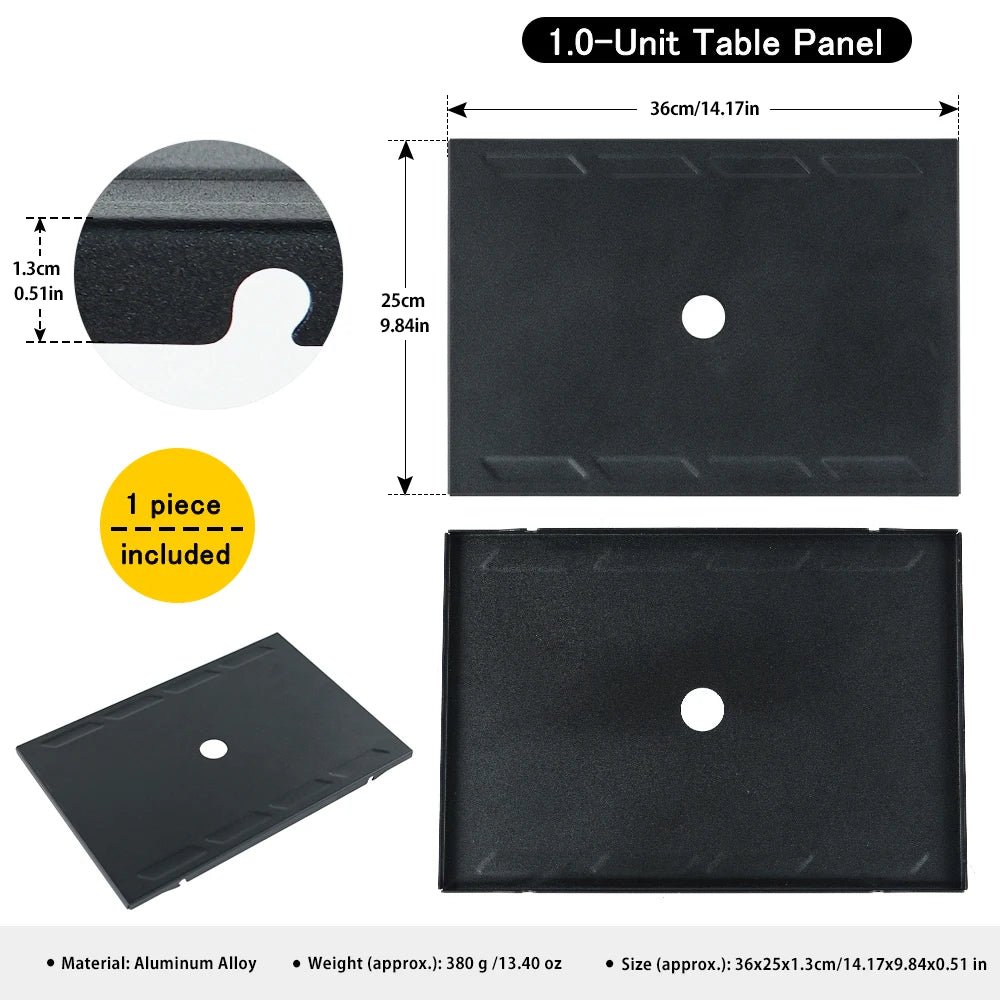 Soomloom Universal 1.0-Unit Table Panel - IGT Exchange Aluminum Alloy Table Plate Coated Board for Outdoor Camping & Picnic