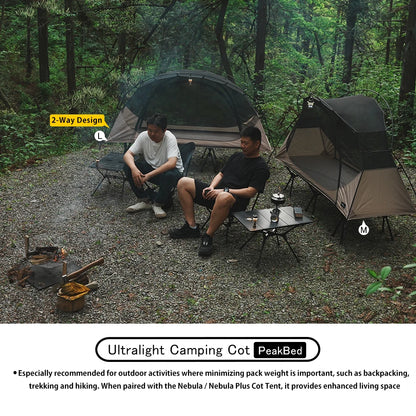 Soomloom Camping Cot - 210X76/190X65cm Easy Setup Portable Folding Bed, Ultralight Aluminum Alloy Camping Bed for Outdoor Hiking