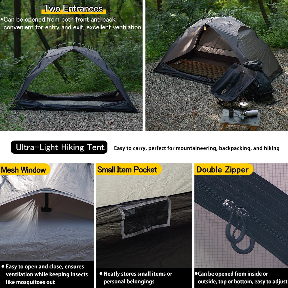 Soomloom Outdoor Trekking Tent Hiking Tent Lightweight Spacious Portable Backpacking Tents for Camping Mountaineering Hiking