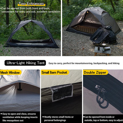 Soomloom Outdoor Trekking Tent Hiking Tent Lightweight Spacious Portable Backpacking Tents for Camping Mountaineering Hiking