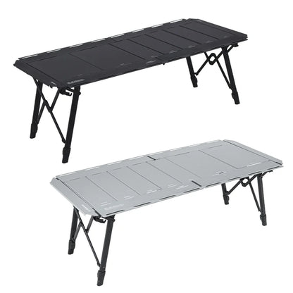 Soomloom 4.5-Unit Adjustable Height Folding IGT Camping Table - Aluminum Alloy Expandable Table for Outdoor Cooking and Dining