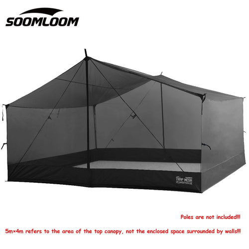 Soomloom Mesh Screen for 5×4M Tarp – Lightweight Mosquito Tent with Skirt, Insect-Proof Mesh Shelter for Summer Outdoor Camping
