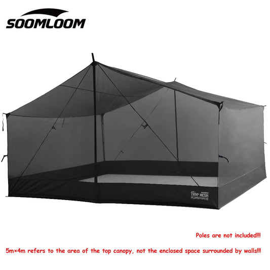 Soomloom Mesh Screen for 5×4M Tarp – Lightweight Mosquito Tent with Skirt, Insect-Proof Mesh Shelter for Summer Outdoor Camping