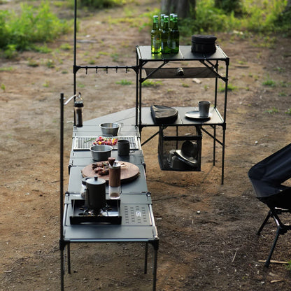 Soomloom Ultra-Light Expandable IGT Table - All-Direction Expandable Outdoor Table with Lantern Stand for Camping Picnics Hiking