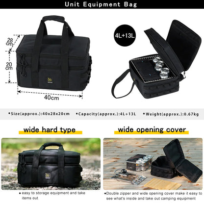 Deerest 2-layer Unit IGT Euipment Storage Bag 900D Oxford Cloth Outdoor Camping Portable Waterptoof Multifunctional Storage Bag