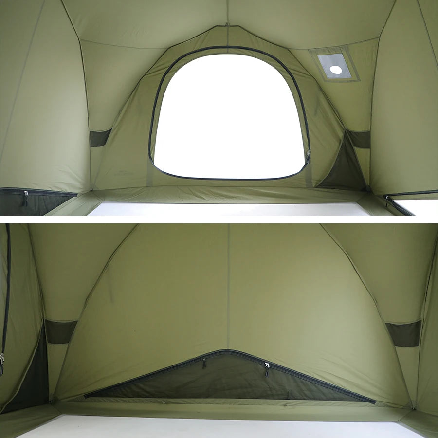 Soomloom Double Y-Shaped Pole Tent with VIKING Bonfire Chimney Hole T/C Material Fire Retardant Waterproof Outdoor Camping Tent