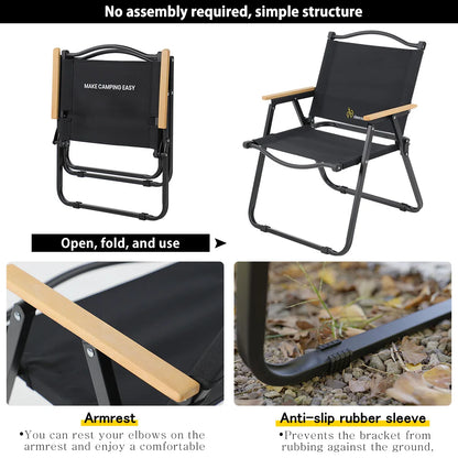 Deerest Camping Folding Chair Outdoor Travel Lounge Lawn Seat Fishing Beach Relax Lightweight Outdoor Portable Kermit Chair
