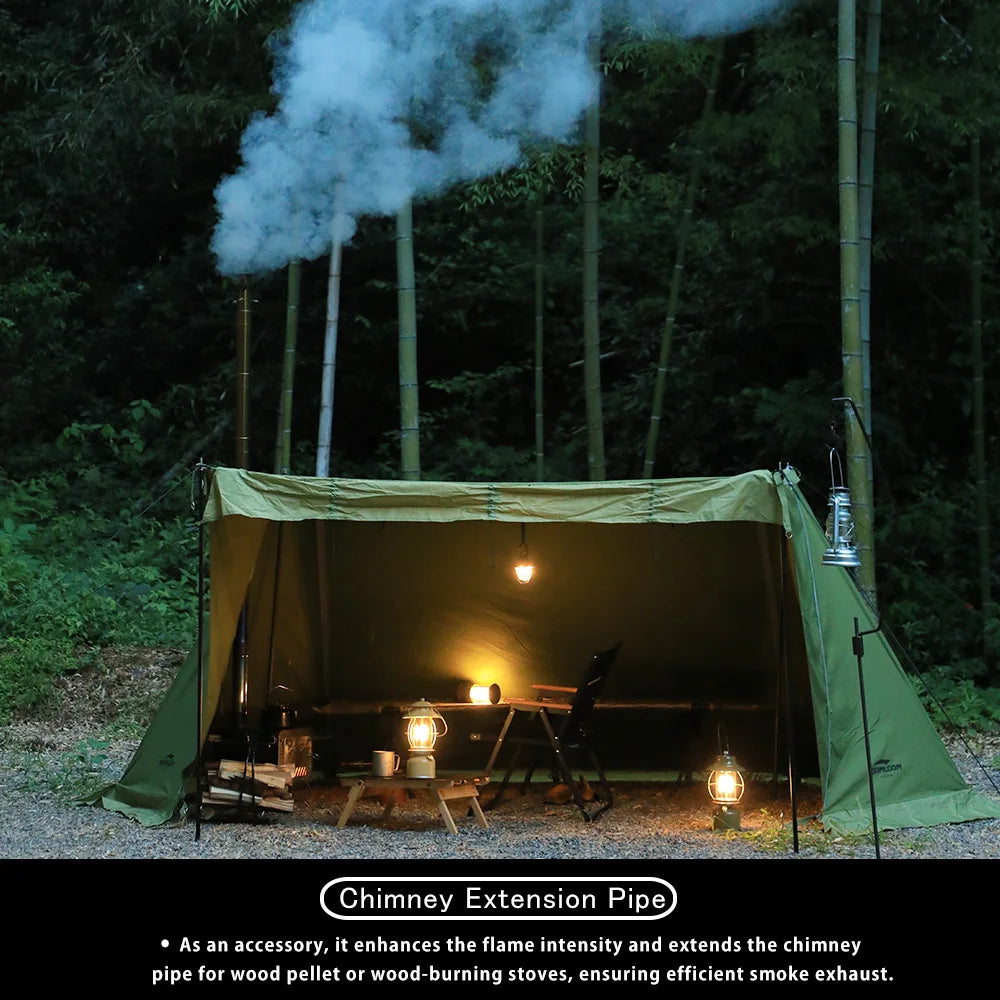 Soomloom Wood Stove Accessories Chimney Extension Pipe Stainless Steel Extendable Chimney Pipe for Camping Firewood Stove