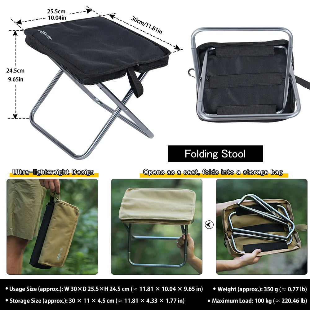 Soomloom Ultra-Light Folding Camping Stool Outdoor Portable Minin Storage Chair for Hiking Fishing Festivals Outdoor Activities