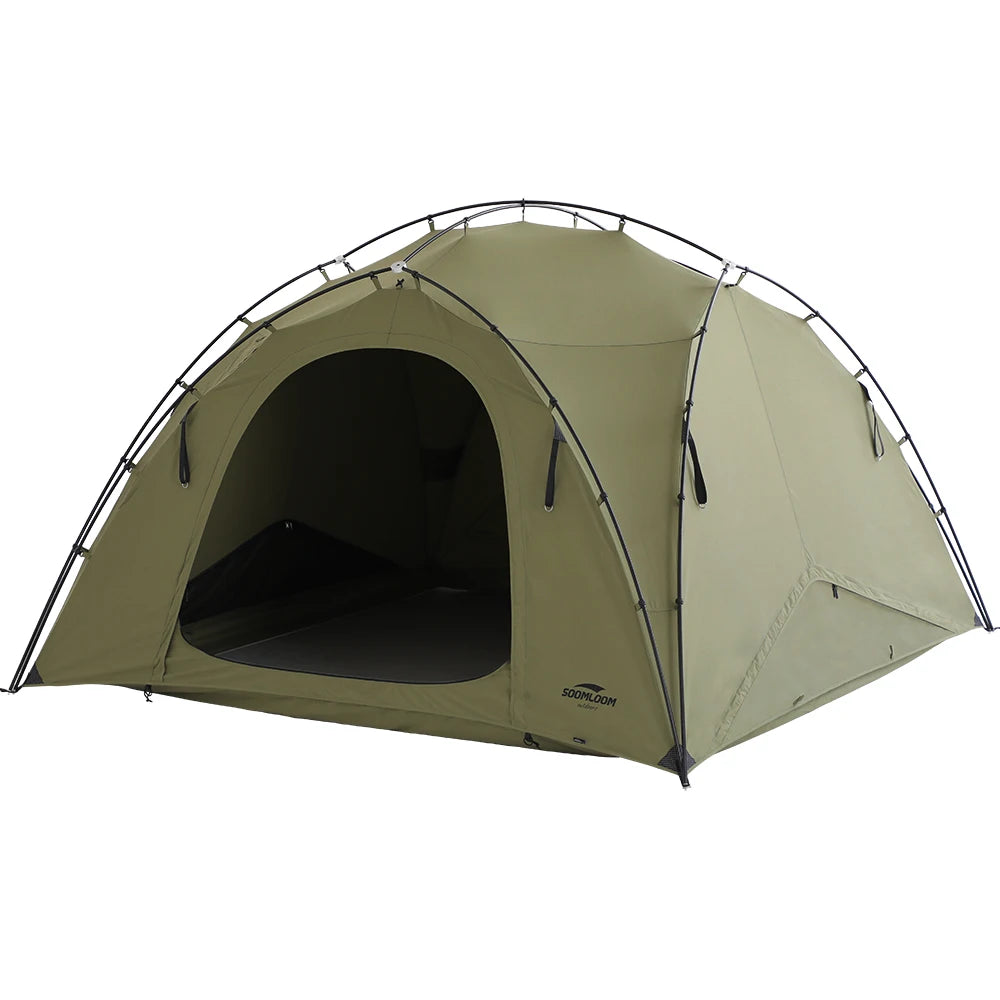 Soomloom Double Y-Shaped Pole Tent with VIKING Bonfire Chimney Hole T/C Material Fire Retardant Waterproof Outdoor Camping Tent