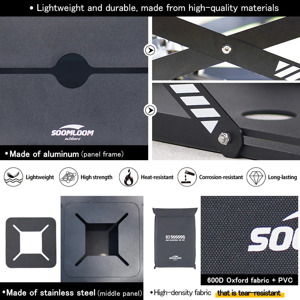 Soomloom 1-Unit Adjustable Burner Insert Panel for IGT Table – Camping Stove Plate Compatible with SOTO ST-310, Alcohol Burners