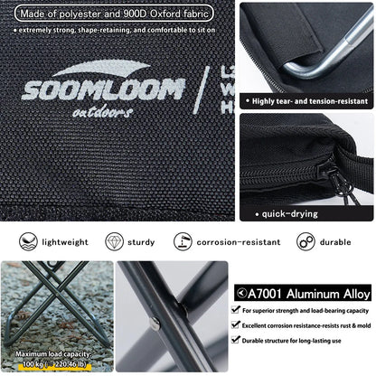 Soomloom Ultra-Light Folding Camping Stool Outdoor Portable Minin Storage Chair for Hiking Fishing Festivals Outdoor Activities
