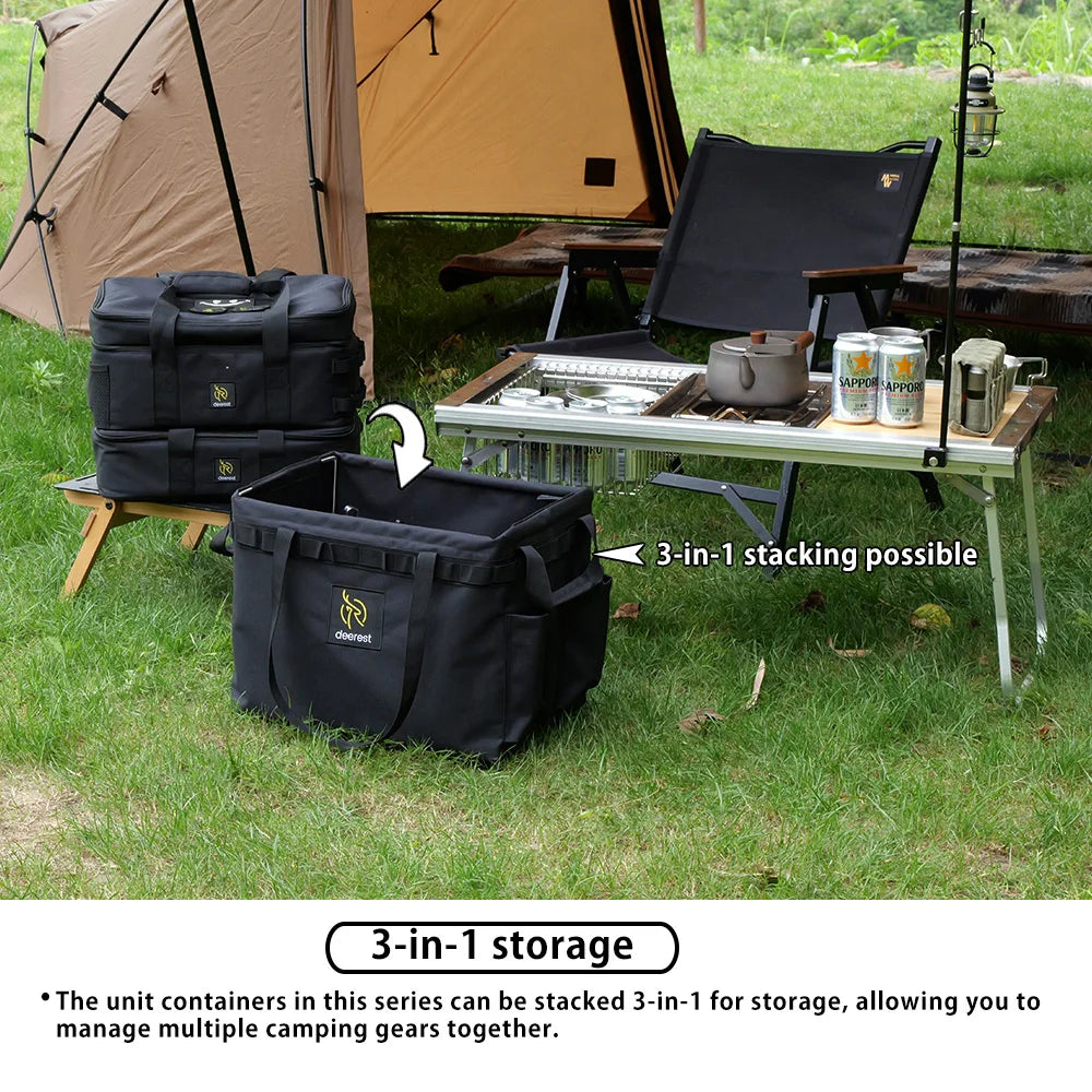 Deerest 2-layer Unit IGT Euipment Storage Bag 900D Oxford Cloth Outdoor Camping Portable Waterptoof Multifunctional Storage Bag
