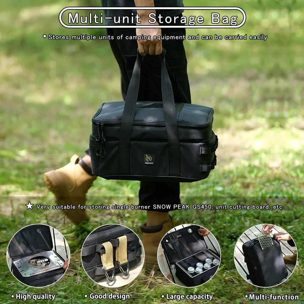 Deerest 2-layer Unit IGT Euipment Storage Bag 900D Oxford Cloth Outdoor Camping Portable Waterptoof Multifunctional Storage Bag