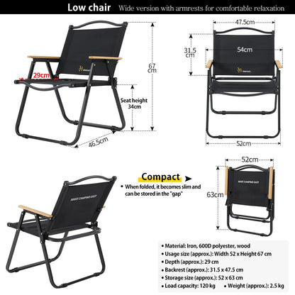 Deerest Camping Folding Chair Outdoor Travel Lounge Lawn Seat Fishing Beach Relax Lightweight Outdoor Portable Kermit Chair