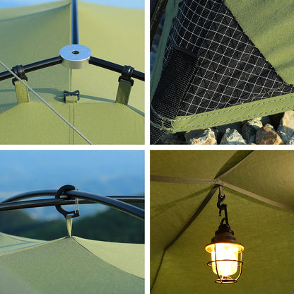 Soomloom Double Y-Shaped Pole Tent with VIKING Bonfire Chimney Hole T/C Material Fire Retardant Waterproof Outdoor Camping Tent