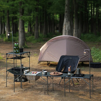 Soomloom Ultra-Light Expandable IGT Table - All-Direction Expandable Outdoor Table with Lantern Stand for Camping Picnics Hiking