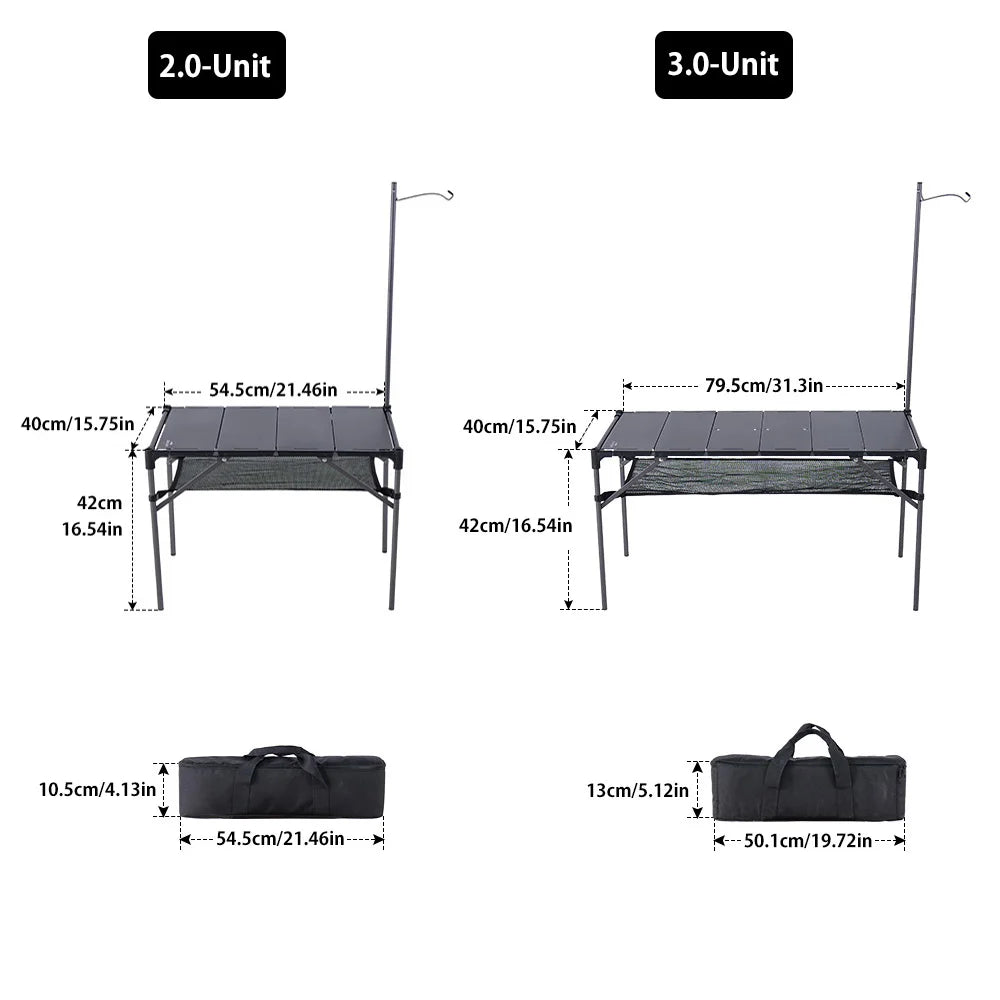 Soomloom Ultra-Light Expandable IGT Table - All-Direction Expandable Outdoor Table with Lantern Stand for Camping Picnics Hiking