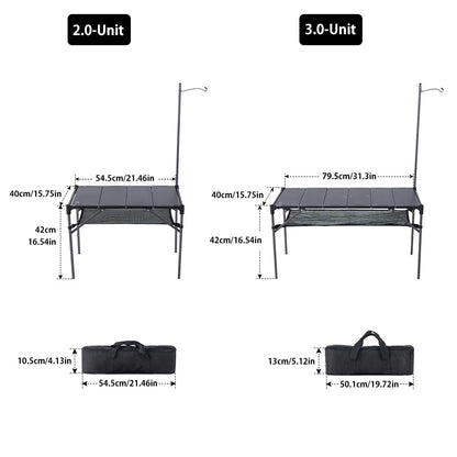 Soomloom Ultra-Light Expandable IGT Table - All-Direction Expandable Outdoor Table with Lantern Stand for Camping Picnics Hiking