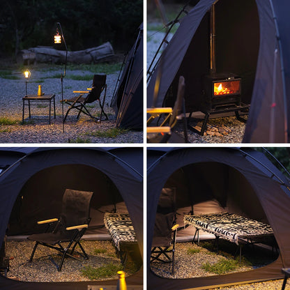 Soomloom T/C Fabric Camping Tent VIKING 3.0– Double Y-Shaped Pole 4-Season Tent, Spark-Resistant T/C Polycotton Sunshade Shelter