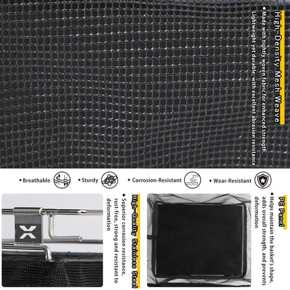 Deerest 1 Unit Pull-Out Mesh Basket for IGT Table, Foldable, Lightweight Multipurpose Draining Bag, Outdoor Camping Accessories